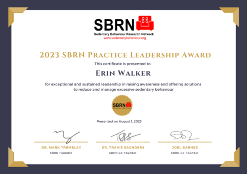 2023 SBRN Practice Award Certificate - Erin Walker